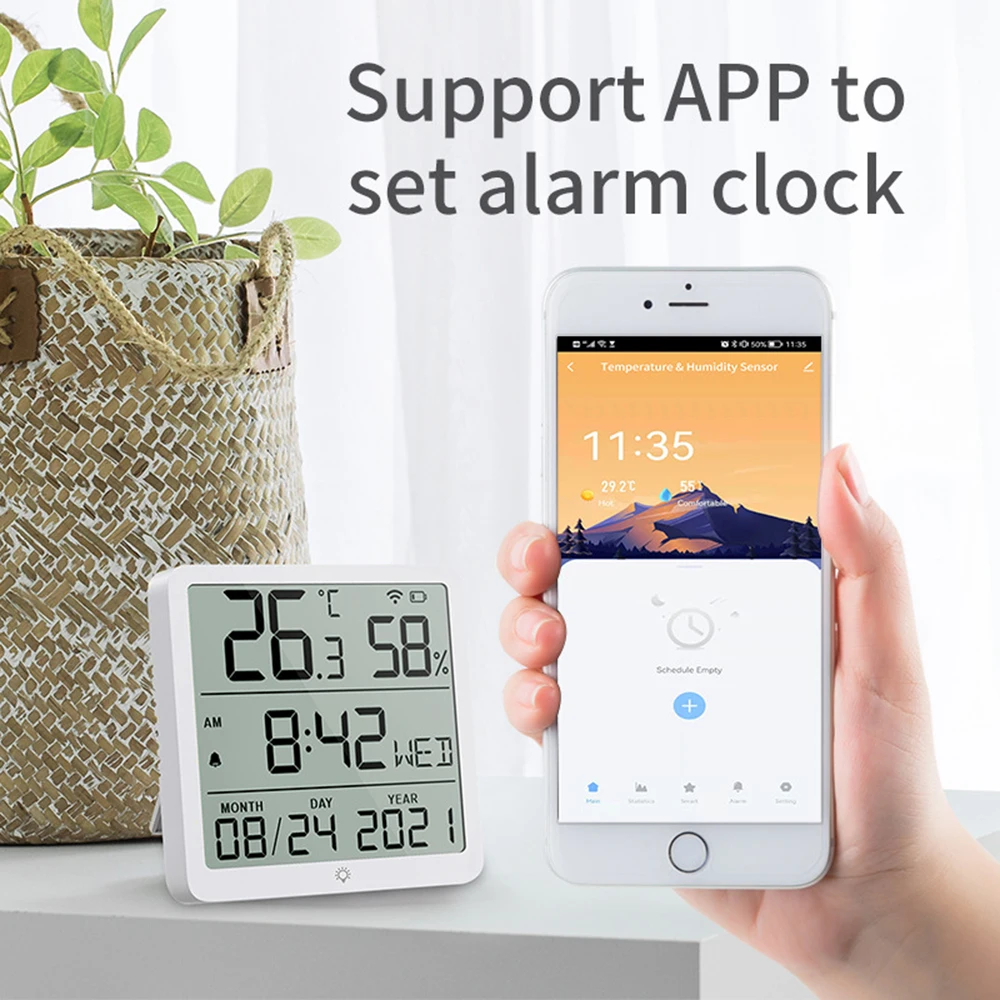 Futurknight Smart Zigbee Wifi sensore igrografo elettronico sensore di umidità della temperatura digitale per interni ed esterni FUT148