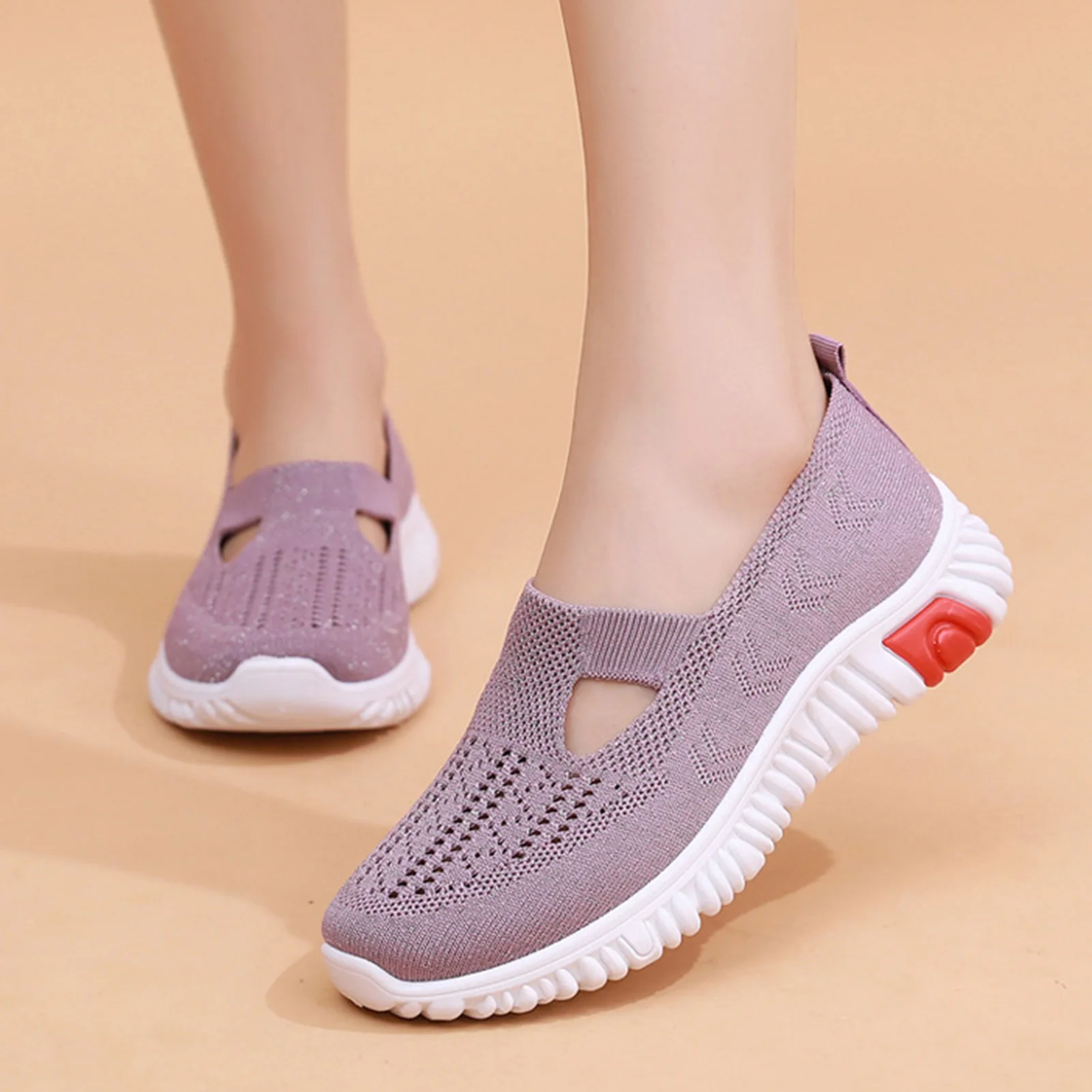 Woman Leisure Work Sneakers Elderly Walking Sneakers Suitable for Camping Indoor Walking