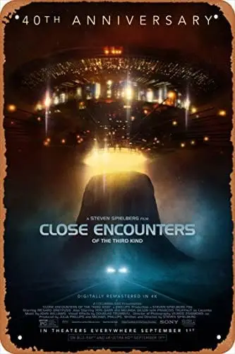 CLASSIC DECOR Movie Poster Close Encounters of the Third Kind Movie Poster 3 Wall Art Decor Tin Sign -