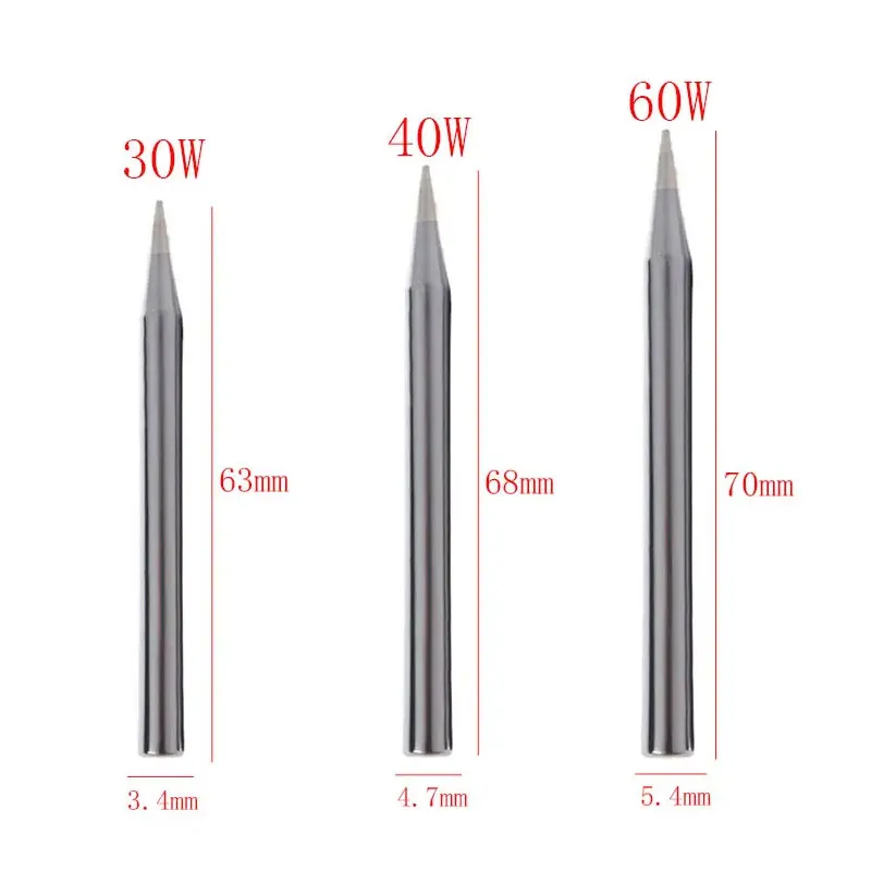 Ponta ferro solda substituição 5 peças 40W Ponta solda sem chumbo