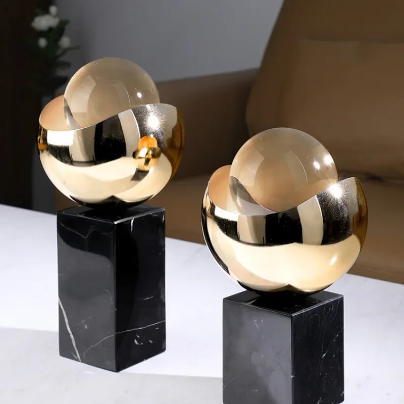 

~Modern Light Luxury High-End Crystal Ball Decoration Hallway Living Room Fashion Home Ornament Moving into the New House Gift
