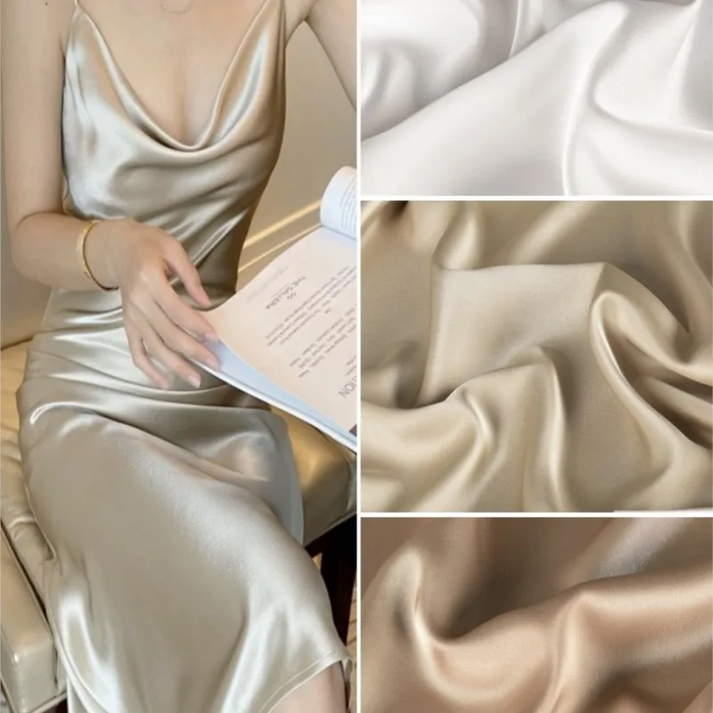 Glossy Double-Sided Acetate Satin Fabric Silky Smooth Soft Glossy Satin Clothing Fabric