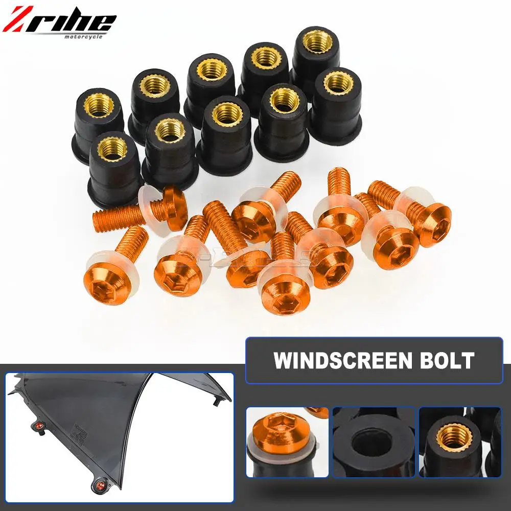 10 PCS M5 Windscreen Windshield Wind Deflectors Bolts Kits For 390 790 1050 1090 1190 890 ADVENTURE R S 1290 Super Adventure