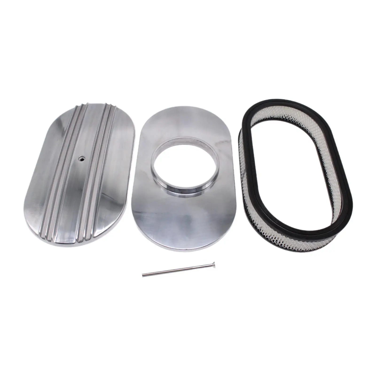

Air Cleaner Assembly Spare Parts Replaces Professional High Performance Polished Aluminum Half Finned Oval Retro for Holley