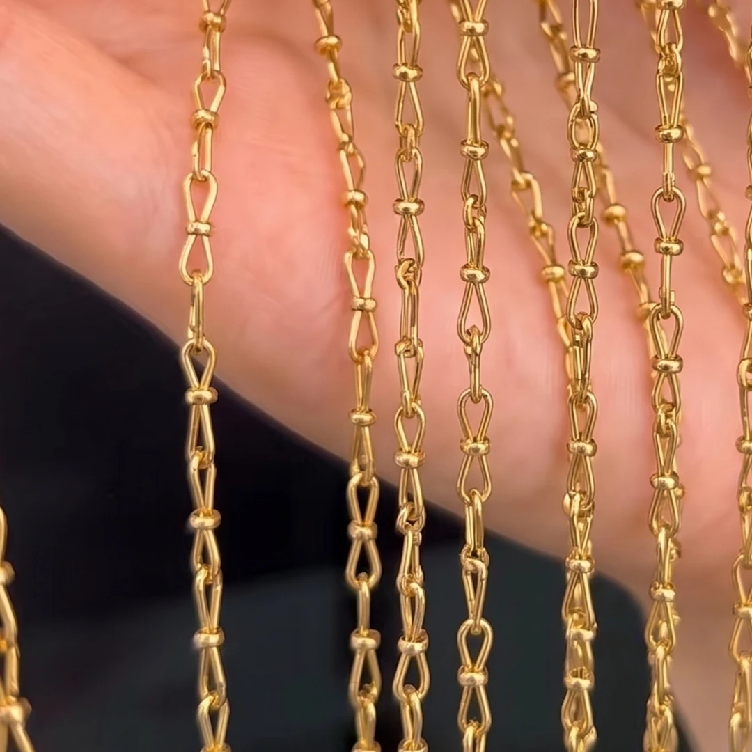 0,5 Meter/1 Meter Edelstahl Schmuckkette Goldfarben Schleifenkabel Halskette Ketten für Frauen DIY Armbänder Zubehör – Detail 5