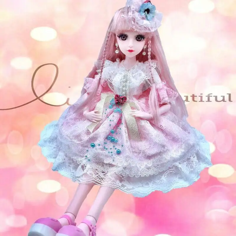 60cm Lifelike Fashion Girl Dolls Large Original Handmade 1/3 Doll Full Set 15 Jointed Doll Girls Toys for Children Kids Gift