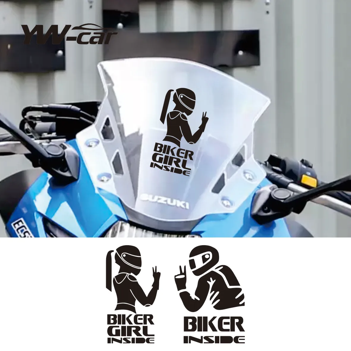 Biker Girl Inside Vinyl Sticker Biker Boy Bike Motorcycle Decals Funny Car Window Decoration Gitf for Motorcycle Lover