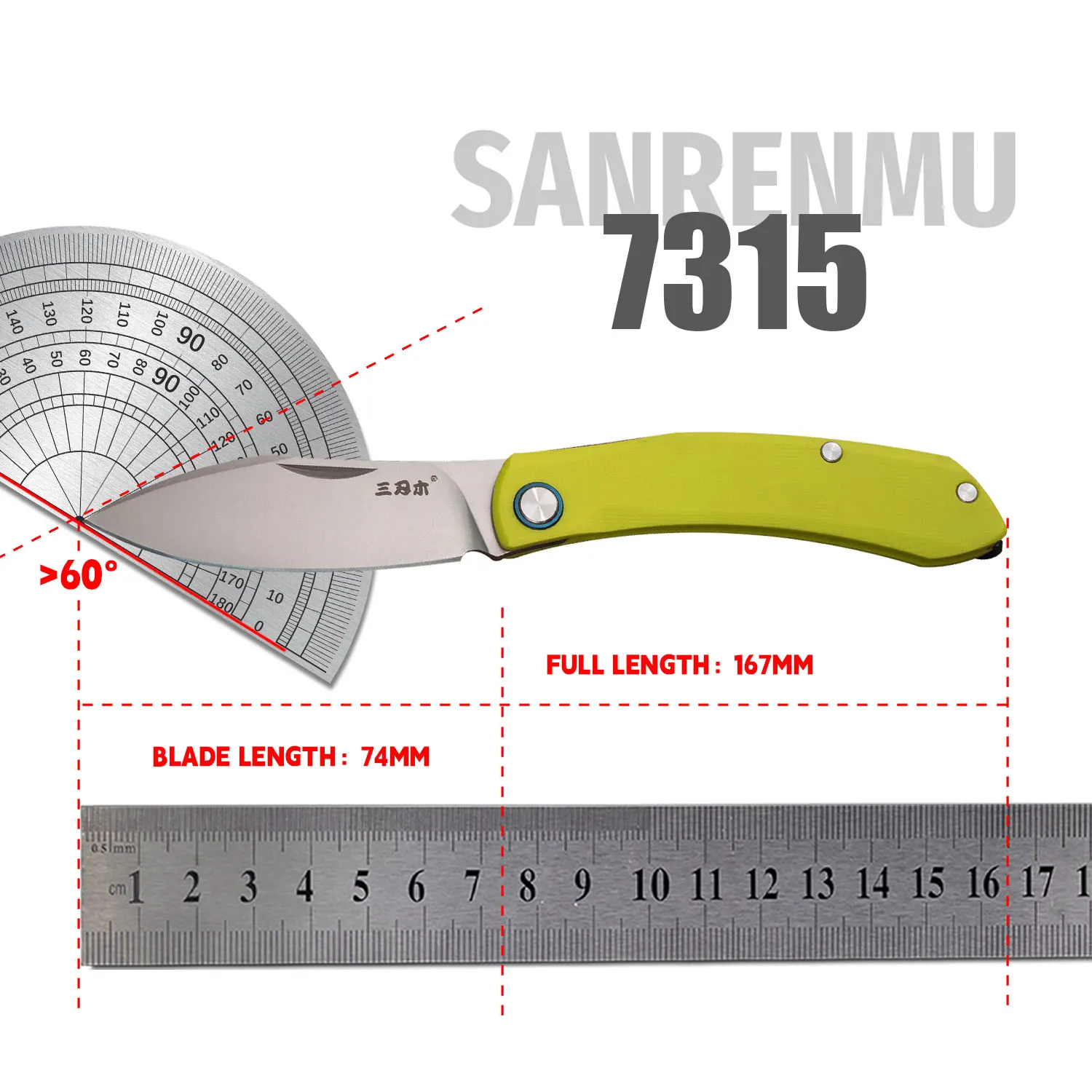 SANRENMU 7315 Pocket Folding Knife 12C27 Blade Outdoor Camping Fruit Cutting Hunting Portable Personalized Edc Rescue Tool Knife