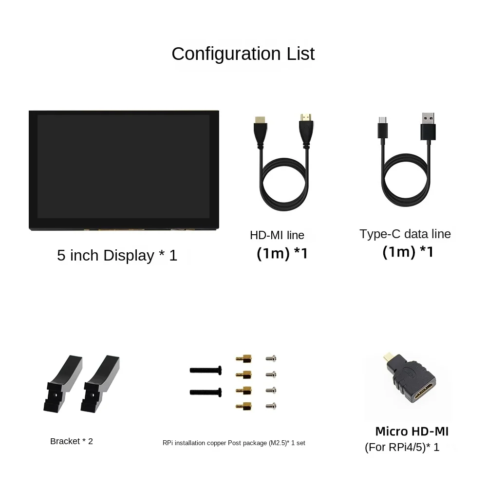 5inch/7inch Raspberry Pi HDMI display capacitive touch display with Raspberry Pi 5/4B high-definition IPS