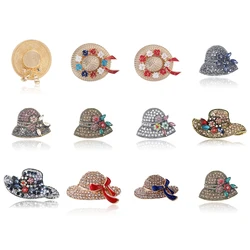 Rhinestone Hat Brooches for Women Unisex Glamour Pins Multi-color Available Office Party Accessories Gifts