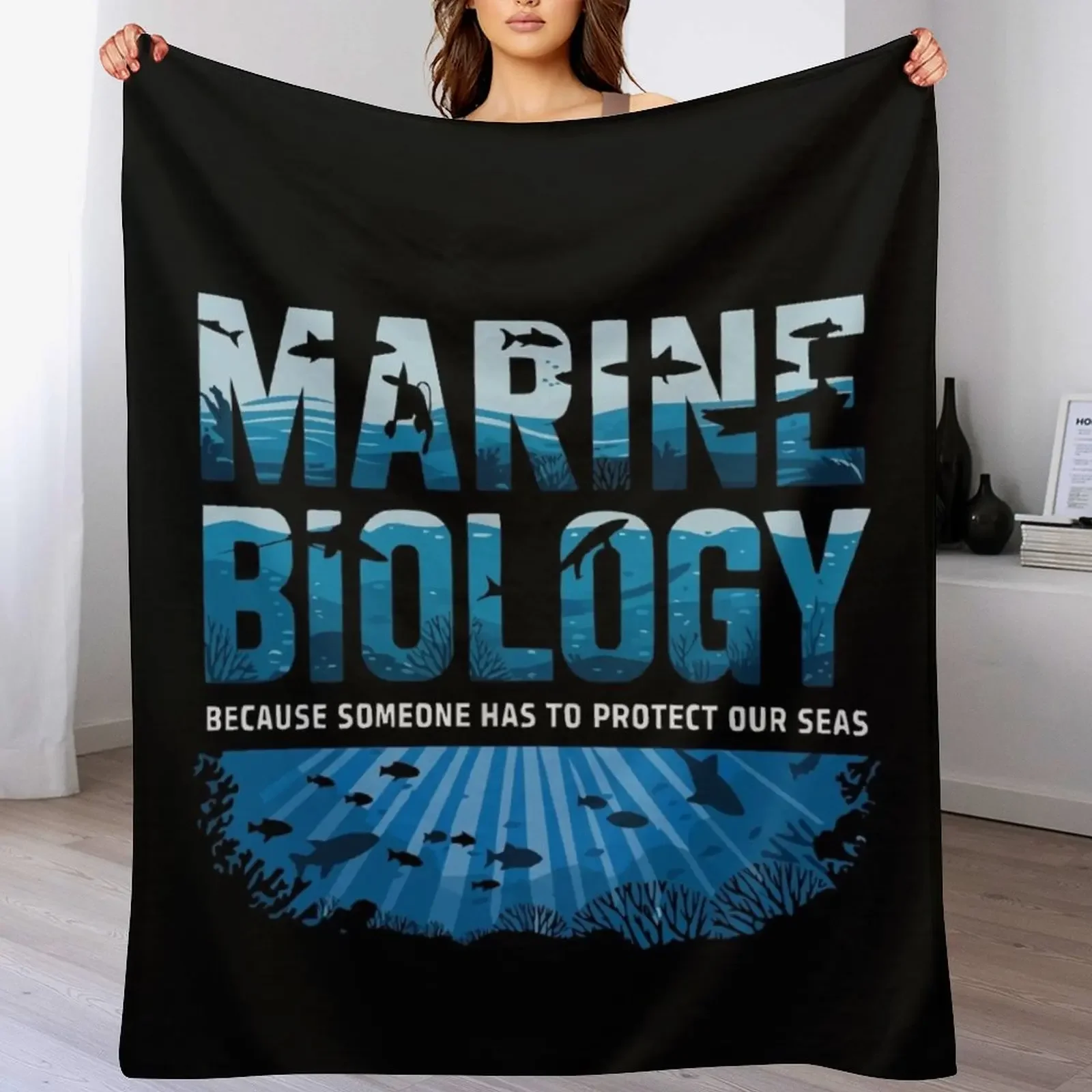 Funny Marine Biologist student Marine Biology Throw Blanket cosplay anime Furry Blankets