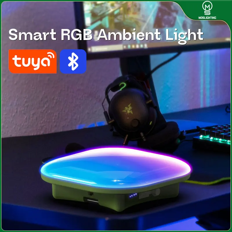 

MOSLIGHTING Лампа для кемпинга RGB Музыкальный ритм-светильник Портативный фонарик USB Перезаряжаемый уличный подвесной светильник для палатки Ночной рабочий свет