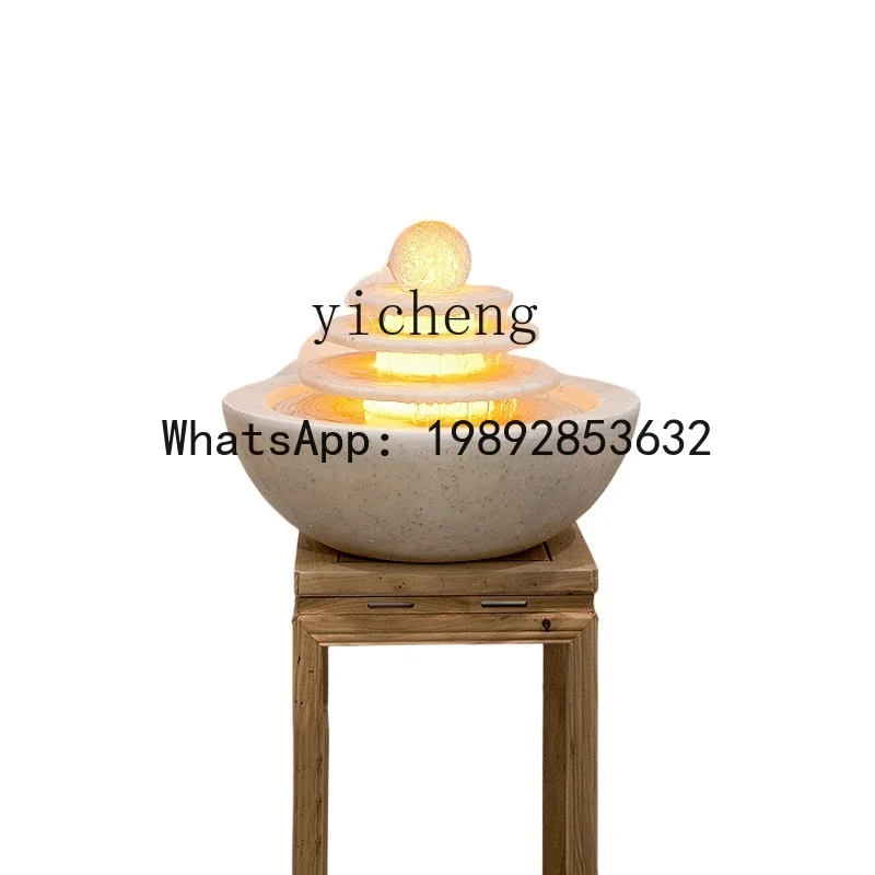 X7  Fortune Ball Flowing Water Ornaments Circulating Water Modern Light Luxury Living Room Rockery Fountain Landscape Floor