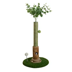 Poste rascador y árbol para gatos de sisal, juguete duradero