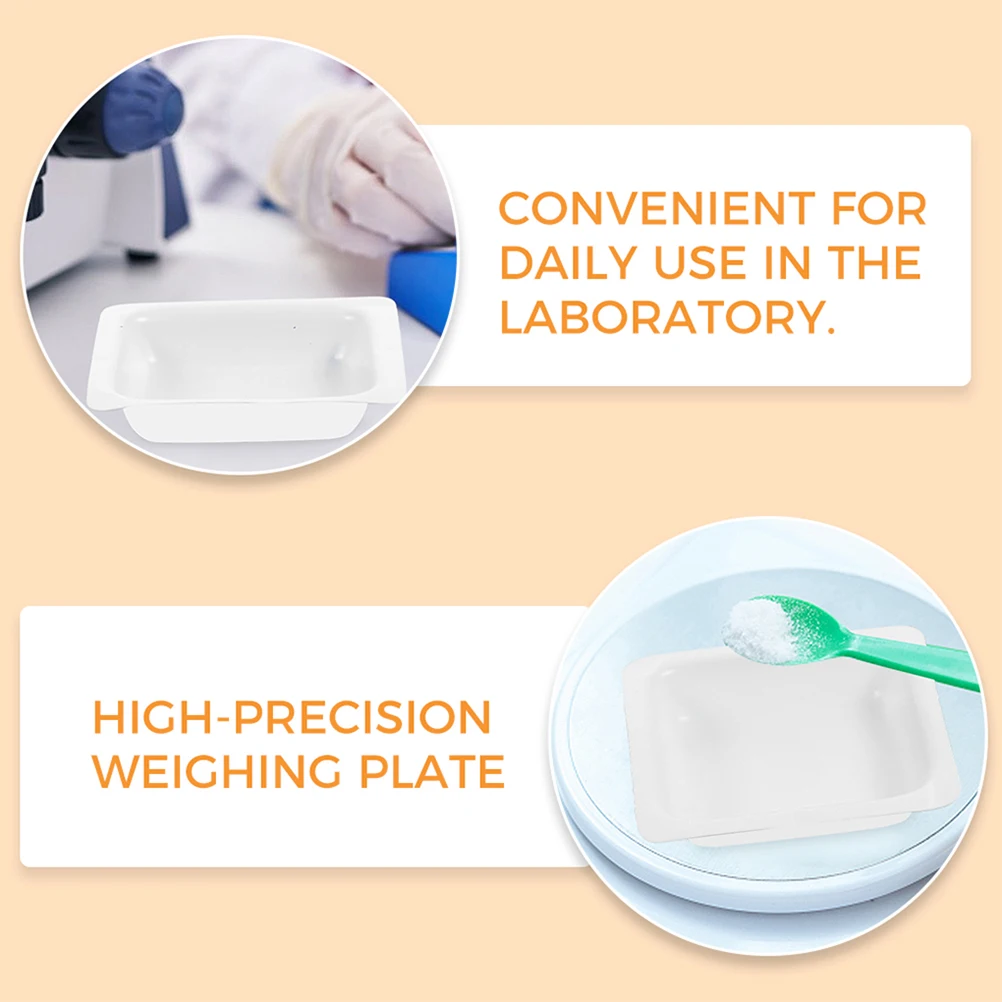 10Pcs 100Ml Small Weighing Trays Stackable Plastic Weigh Boats for Balances Microwave Moisture Analyzers Reusable