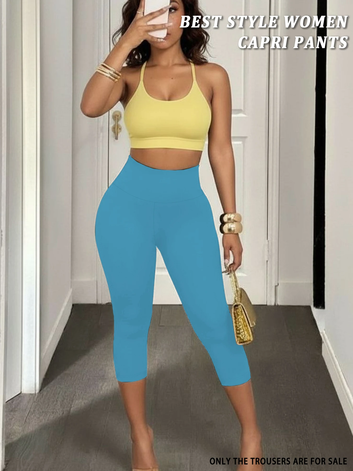 

Женские капри с высокой талией, 5 дюймов, супермягкие, с эффектом утяжки живота, непрозрачные, для тренировок, йоги, бега, дома и отдыха.