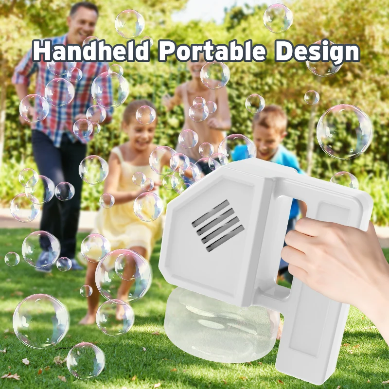 Seifenblasenmaschine, Seifenblasenspielzeug für Kinder, Outdoor-Spielzeug, Hochzeits-Requisiten, Handspiel ohne Batterien, Seifenblasenwasser