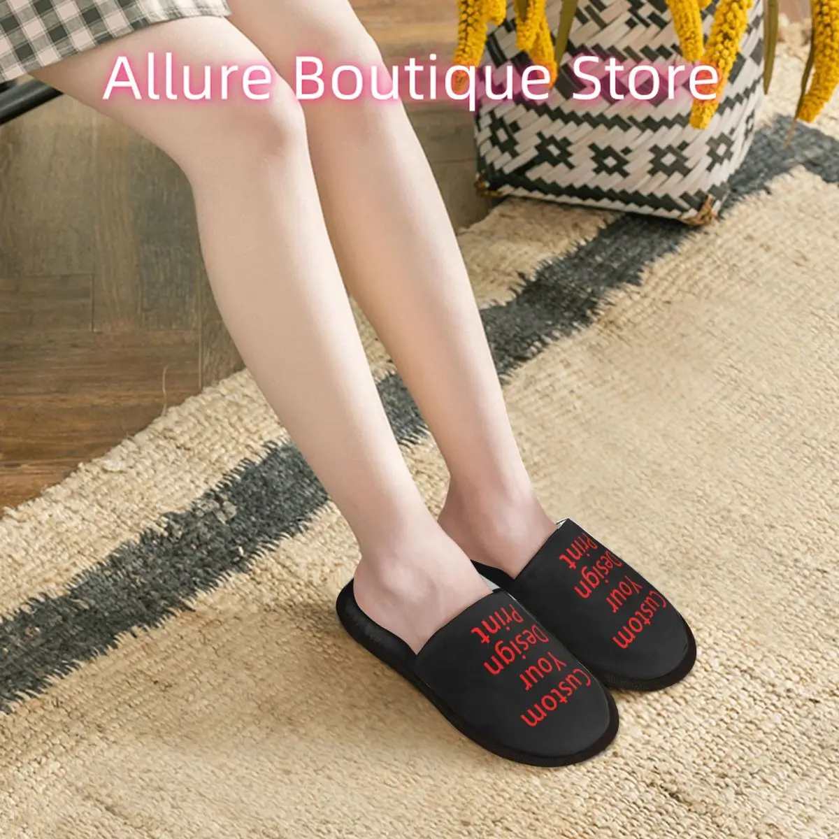 Custom Your Design Guest Slippers for Hotel Women Custom Print Customized Logo Printed House Slipper