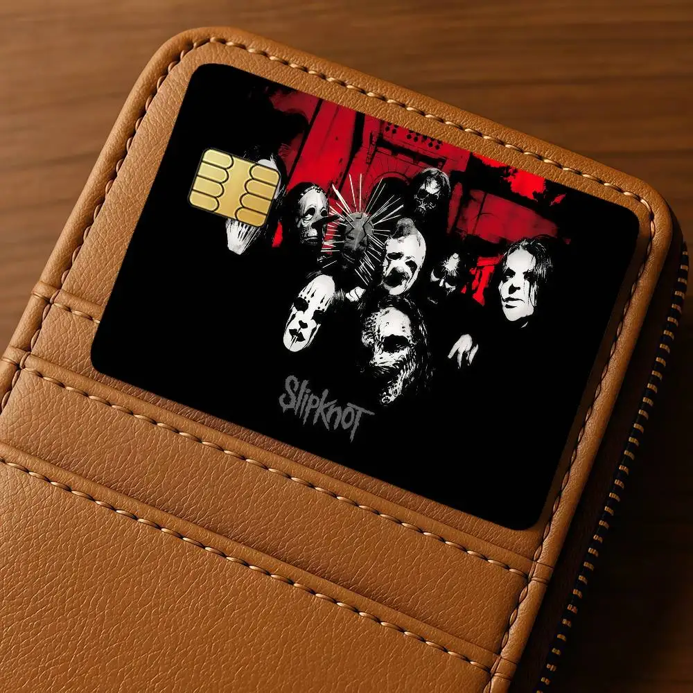 Rock Band Credit Card Public Transportation Cards Protective Sticker  S-Slipknot  Waterproof Card Face Decoration 4PCS