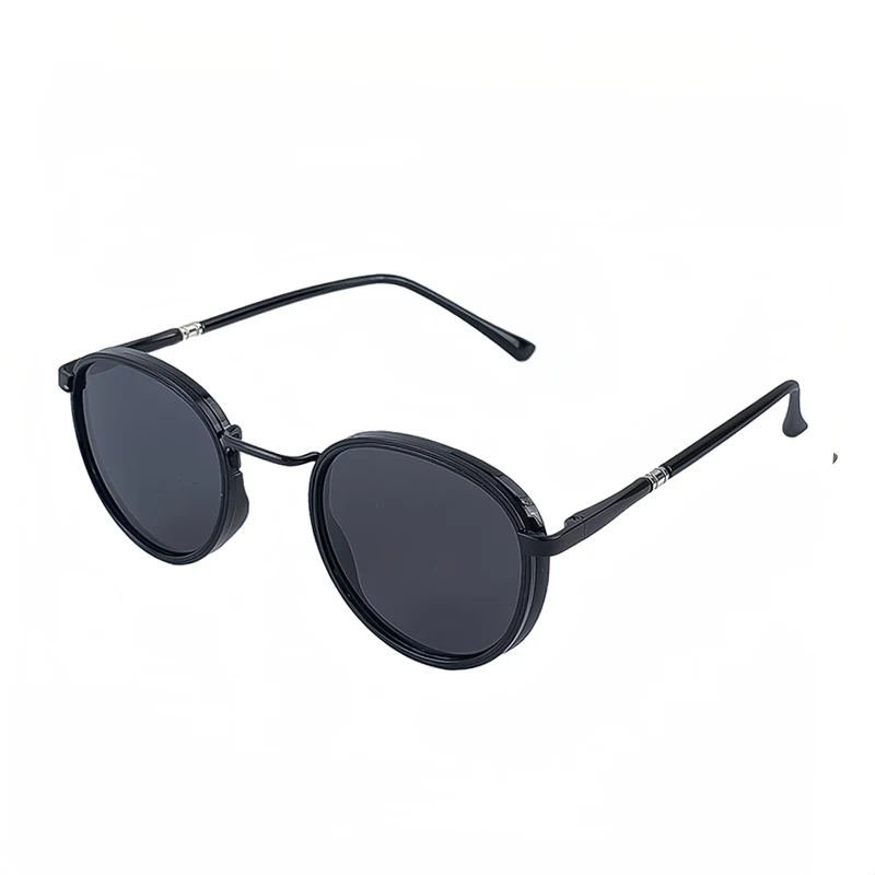 HBK TRetro Punk Herren Polarisierte Sonnenbrille Rundes Design Modische UV400 Unisex Sonnenbrille Reise Party Ideaal für Geschenke – Detail 6