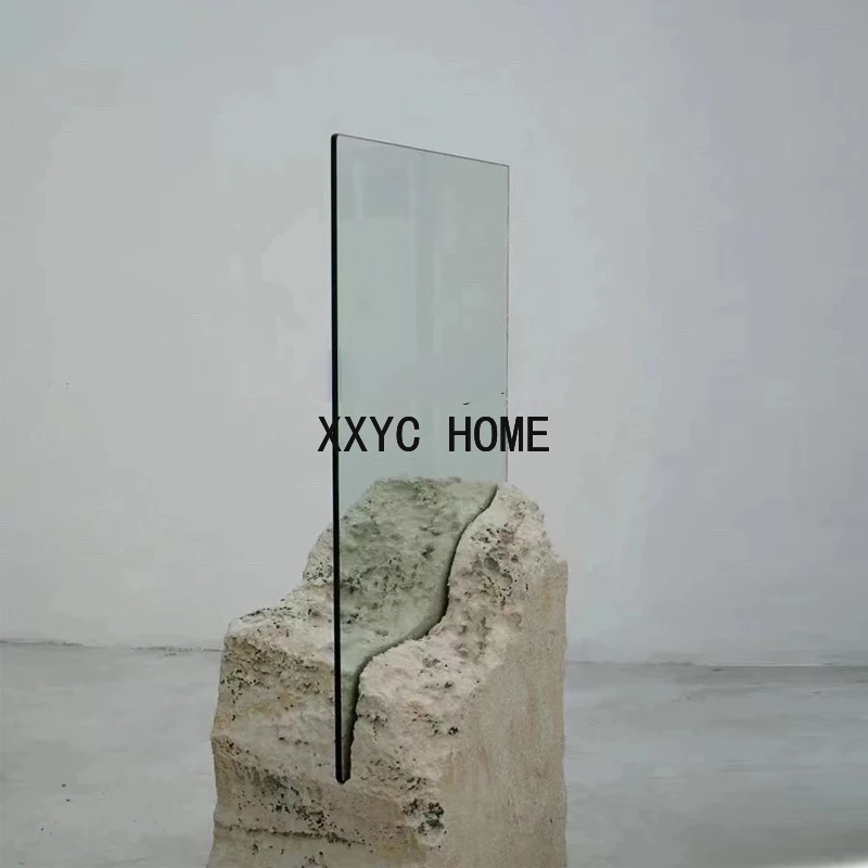 Decoration Model Room Living Room Cave Stone Clothing Store Simple Damage Effect Glass Floor Decoration