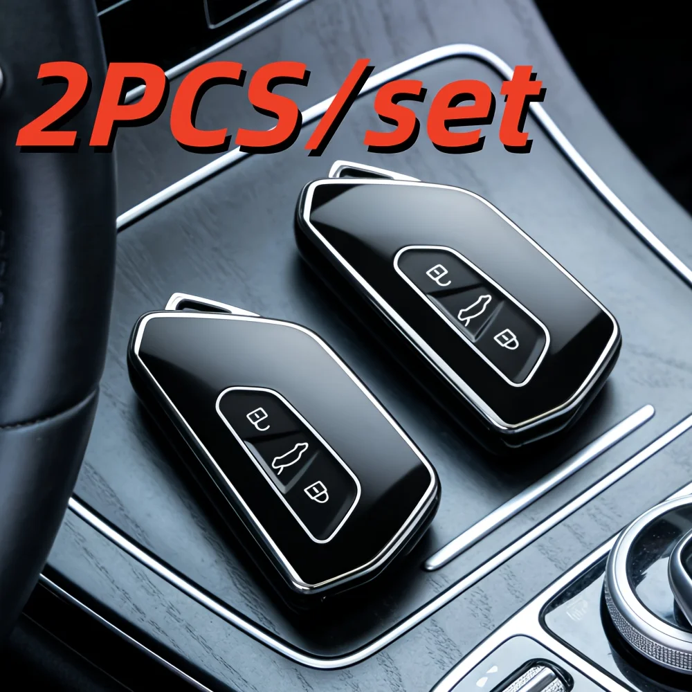 2-Piece Car Key Cover Set, Suitable for Volkswagen Golf 8Th Generation Mk8, Id.3, Id.4 Cupra, Skoda Octavia, A8, Seat Leon Mk4 2020-2021 Models, Formentor, Tarraco |   Durable Tpu Material, No Need to Worry.