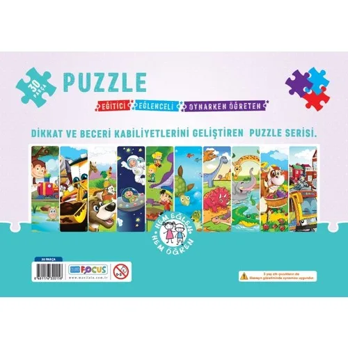 Puzzle con cornice di dinosauri da 30 pezzi Blue Focus