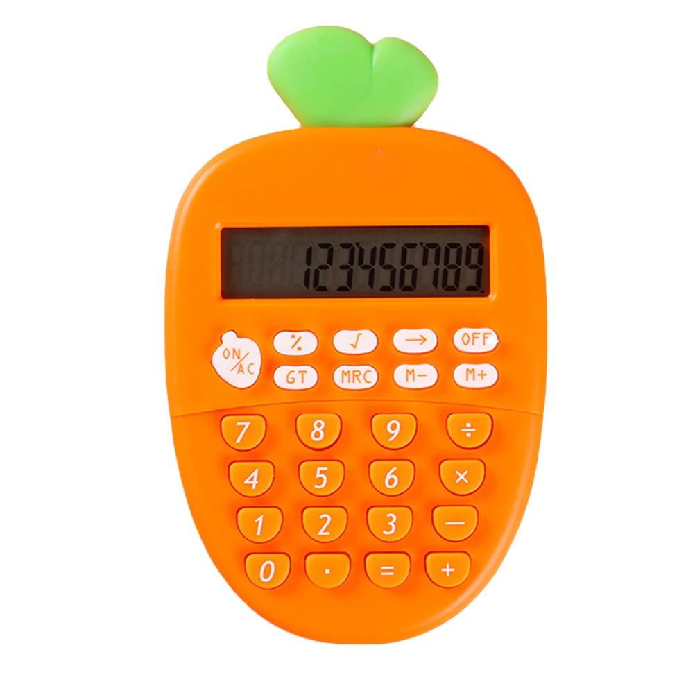 

12- Carrot Shape Electronic Calculator Portable Office Stationery Financial Calculator For Office Lightweight