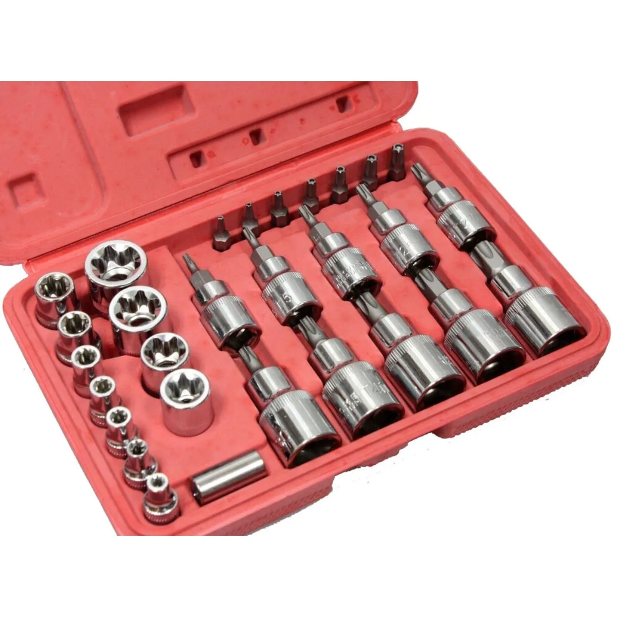Kit de broca à prova de violação Star Torx Sleeve - Kit de 30 peças de 1/4 polegadas 3/8 polegadas 1/2 polegadas