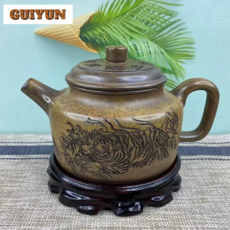 

480 мл Ретро Исин Фиолетовые Глиняные Чайники Ручной Работы De Zhong Горшок Сырой Руд Агилавуд Грязь Чайник С Ситечком Китайский Чайный Набор Чайный Набор Цзыша