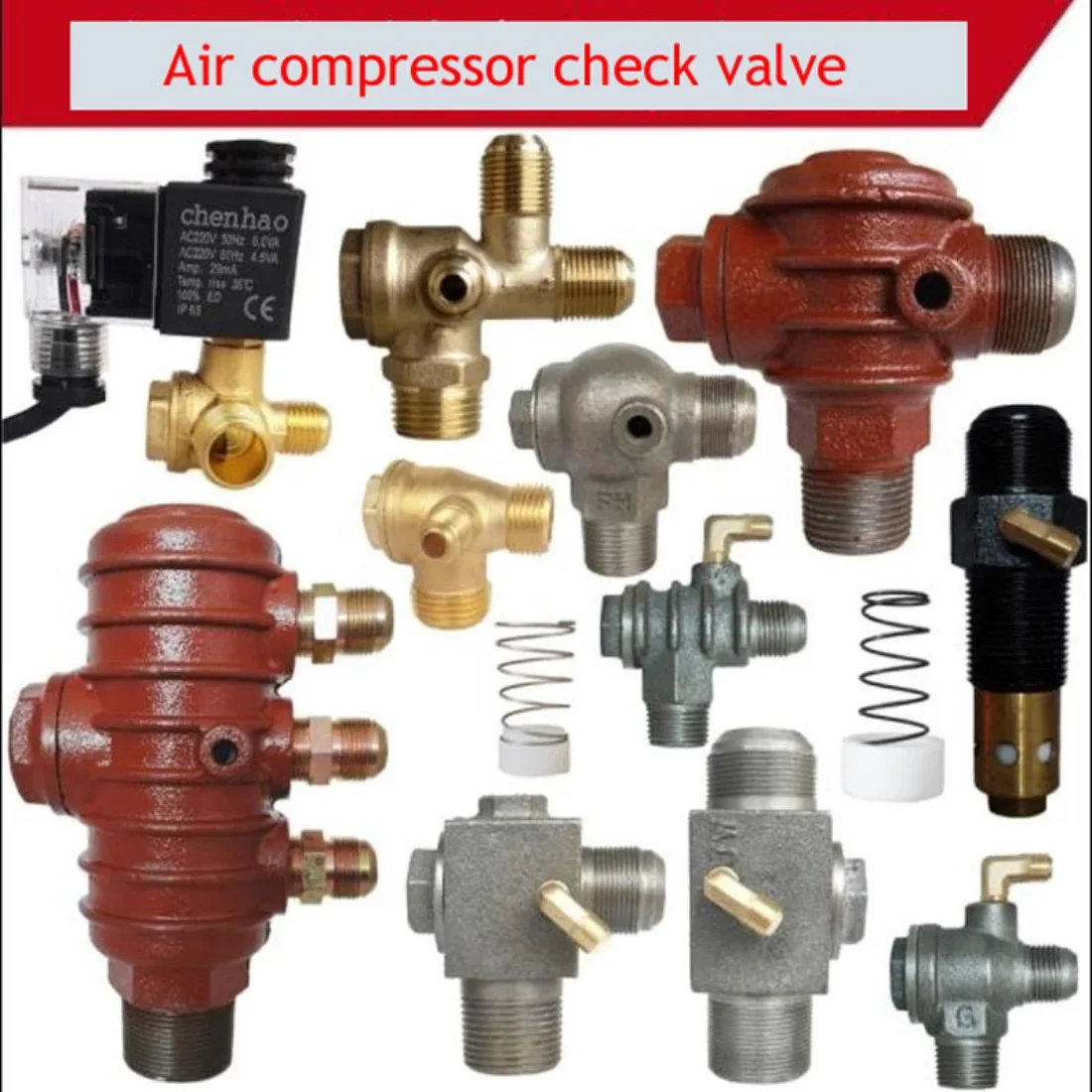 Oil-Free Silent Air Compressor Direct-On-Line Belt-Type Piston Air Compressor Check Valve One-Way Non-Return Valve