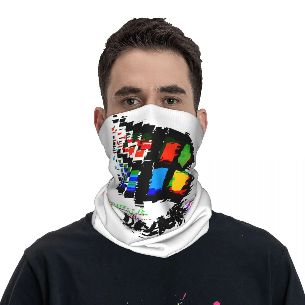 Diverge Glitch-Couvre-cou bandana fin unisexe, écharpe imprimée, multi-usage, accessoires de système informatique Windows 95, cyclisme, équitation, hommes