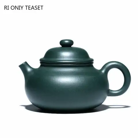 220ml 중국어 Yixing 하이 엔드 보라색 점토 주전자 수제 차 주전자 원시 광석 녹색 진흙 주전자 유명한 Zisha 차 세트 컬렉션 선물 Best5
