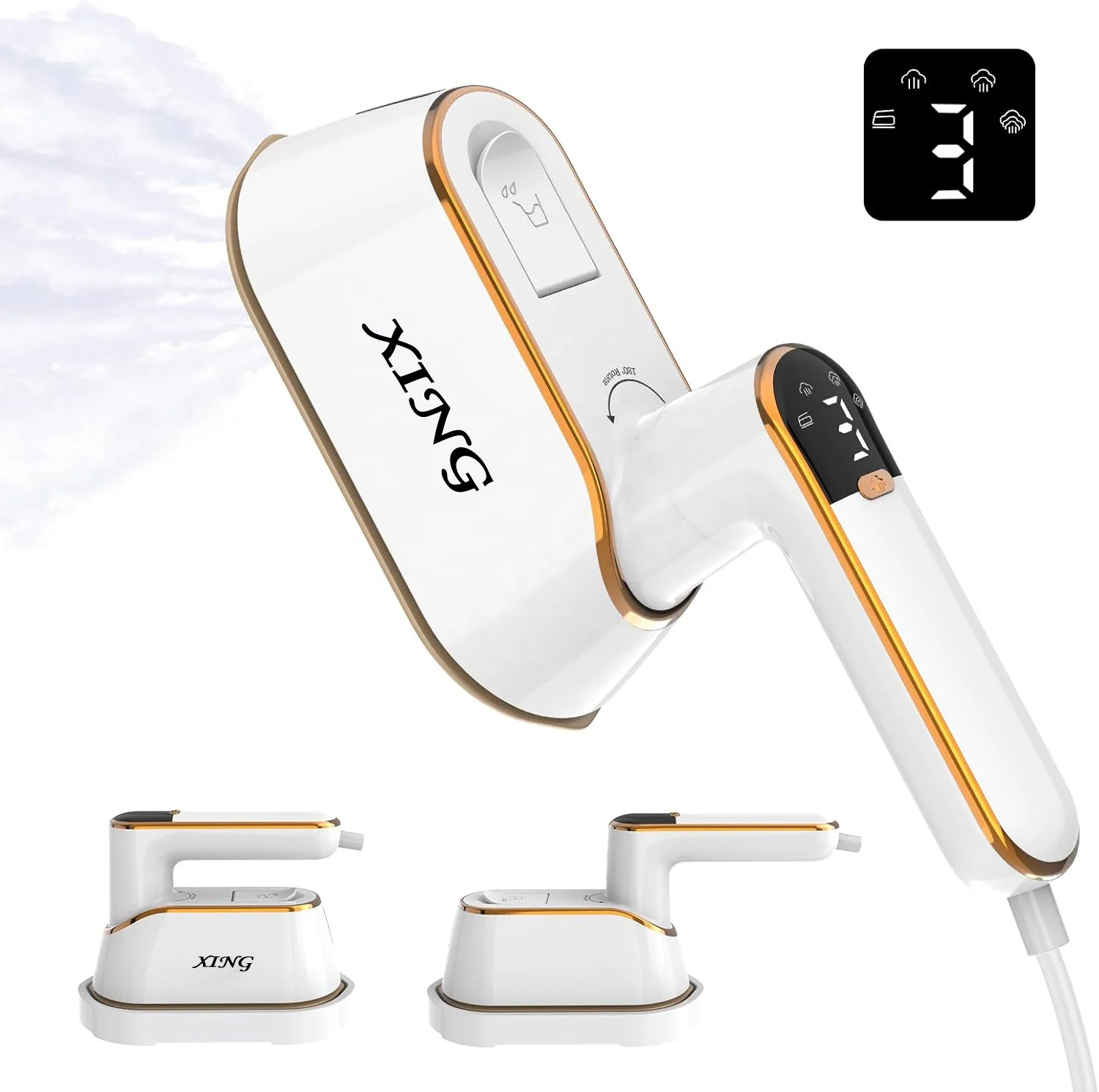 Home Appliances Automatic Handheld Ceramic Soleplate LCD Mini Iron Electric Spray Steam Iron for Ironing Clothes