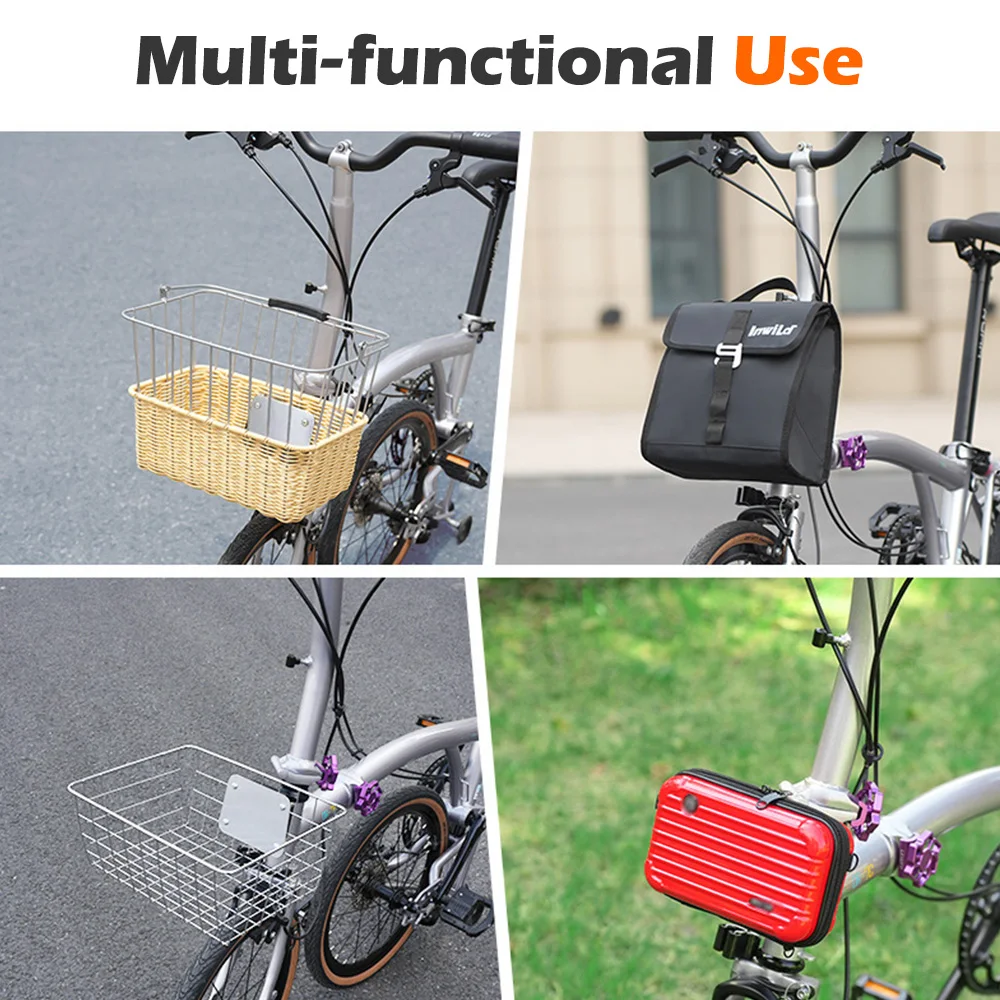 NEWBOLER For Brompton Folding Bicycle Pig Nose Adapter Bike Front Bag Rack Adapter Front Luggage Carrier Mount Base Adapter