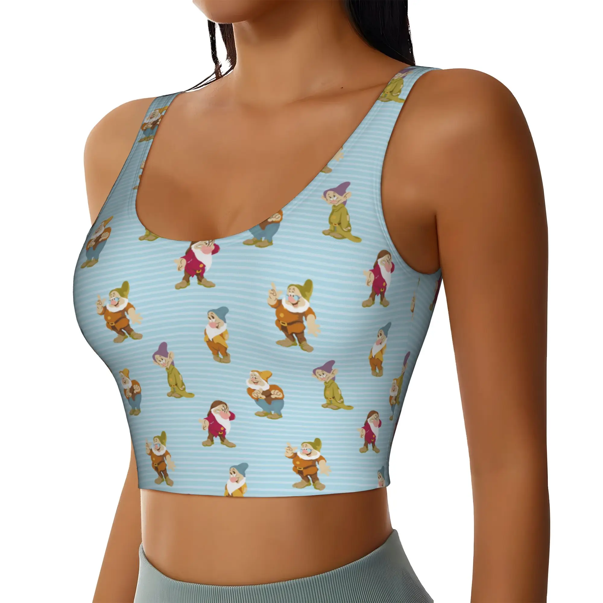 Custom Seven Dwarfs Workout Crop Tank Tops Women's Seamless Anime Manga Yoga Running Sports Bras