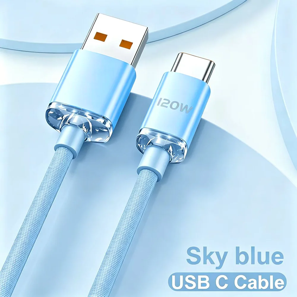 NNBILI 120W USB Typ C zu Typ C Farbkabel Telefon Schnellladekabel USB A zu Typ C Datenkabel für Huawei Xiaomi OPPO Honor Samsung