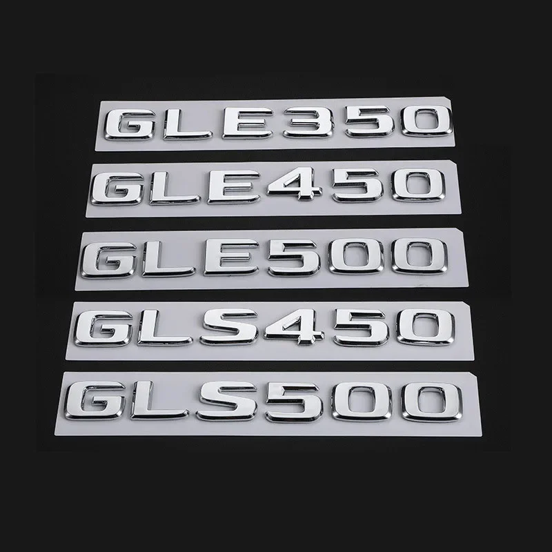 

ABS 3D Chrome Letters For Car Trunk Emblem for Mercedes GLE 350 450 500 W166 W167 GLS 450 500 X166 X167 Lettering Accessories