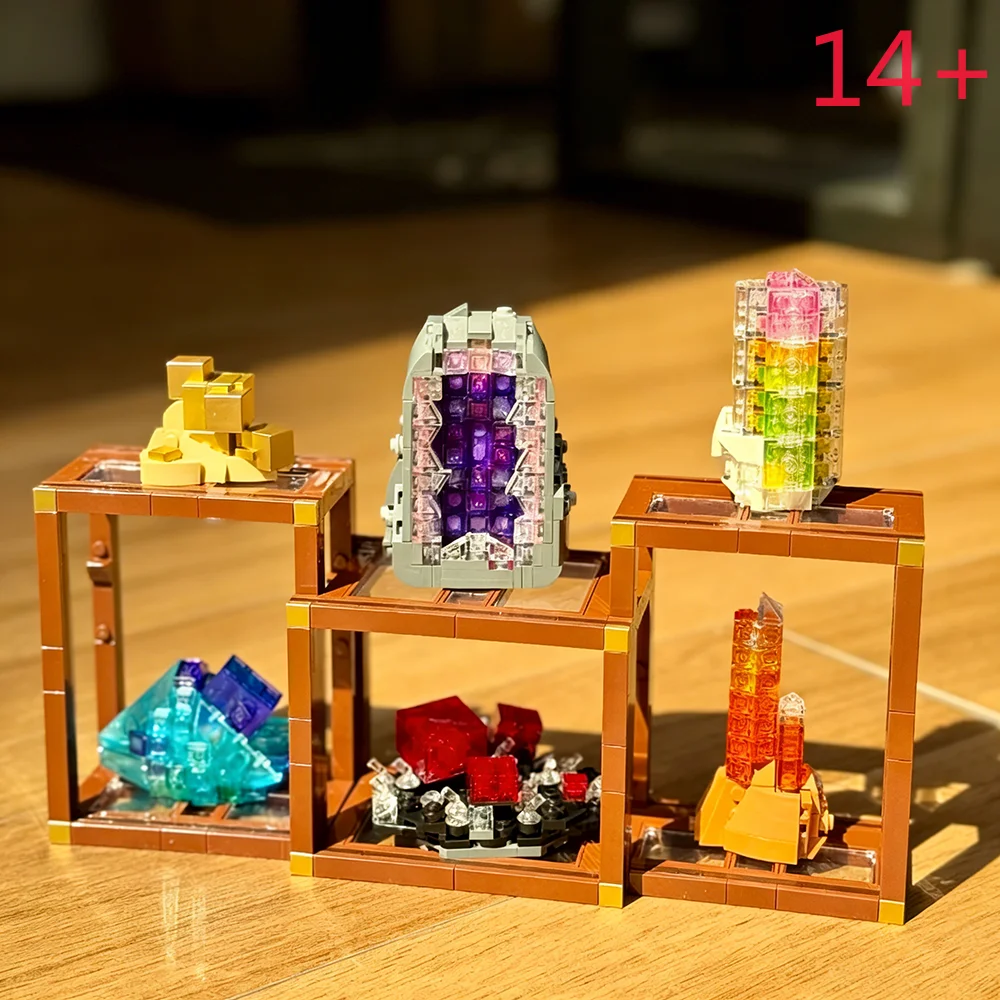 

2026 moc Crystal Gemstone Building Blocks 21362 Mineral Collection Gemstone Transparent Particles 880PCS Toy for Boys and Girls