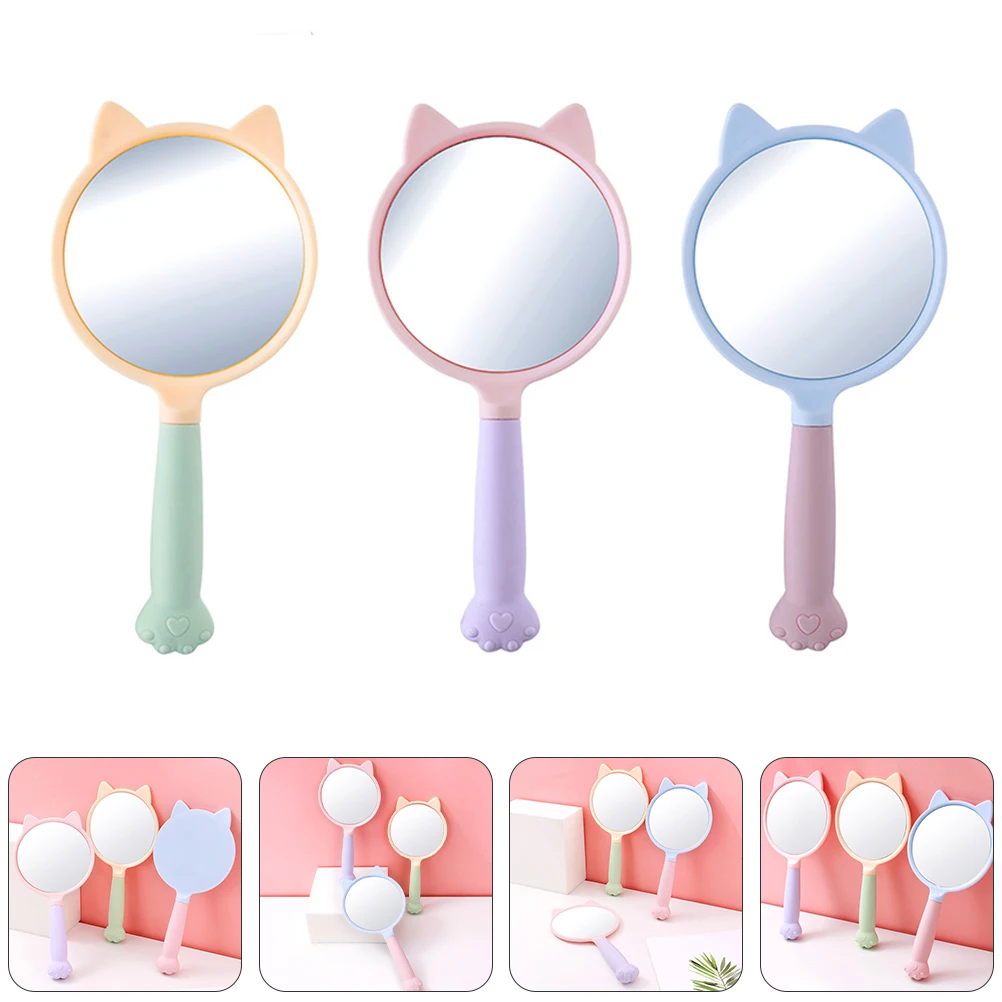 

3Pcs Cat Claw Beauty Mirror Portable Handheld Makeup Mirror Smooth Scratch Resistant for Travel and Daily Use Makeup Mirrors