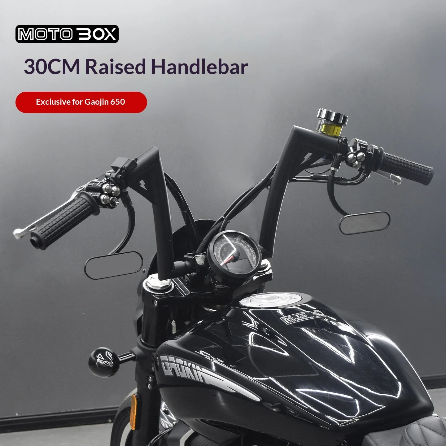 【Premium】For GAOKIN Thor650 modified with high handlebars, comfortable horn-shaped handlebars, retro-style tapered handlebars, a