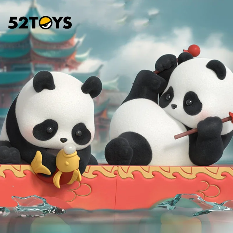 52토이즈 팬더 롤 보트 알롱 더 리버 드래곤 보트 페스티벌 시리즈 블라인드 박스 토이 카와이 애니메이션 액션 피규어 서프라이즈 미스터리