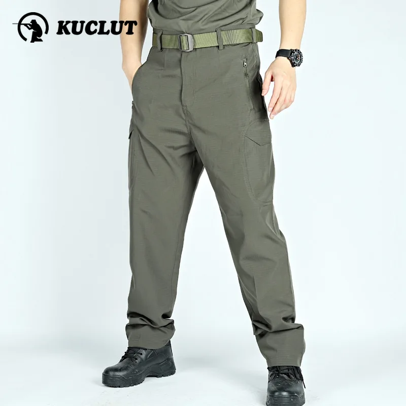 Spring Summer Quick Drying Pants Mens Breathable Military Fan Solid Color Pant Outdoor Training Tactical Joggers Cargo Pants