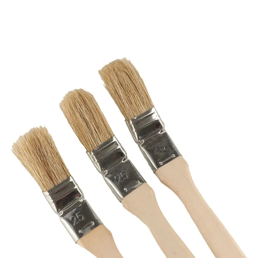 Escova de pintura marinha de cotovelo com cabo longo, ferramenta de limpeza de cabelo de juba de porco mista, pincel de pintura de cotovelo, cabo de madeira sólida, pintura de parede