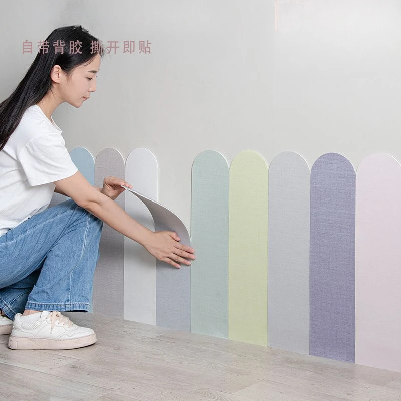 Self Adhesive Environmentally Friendly Anti-collision Soft Package Wall Sticker Skirt Kids's Room Bed Surround Protection Board