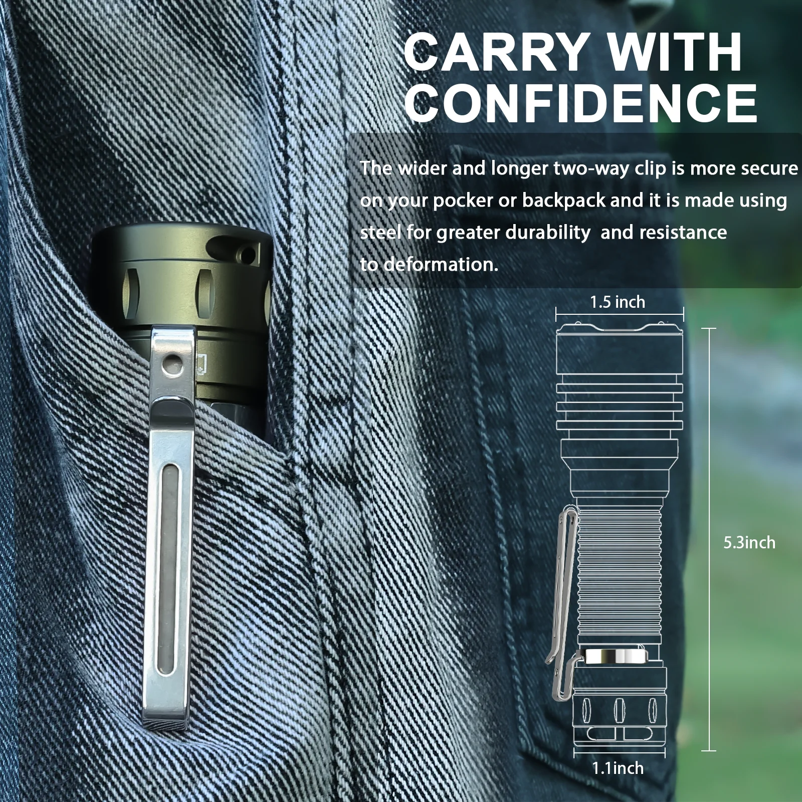 Wurkkos TS23 21700 Rechargeable Tactical Flashlight EDC 5000LM XHP70.3 HI LED Torch IPX-8 Waterproof Two Group Modes Tail Switch image 4