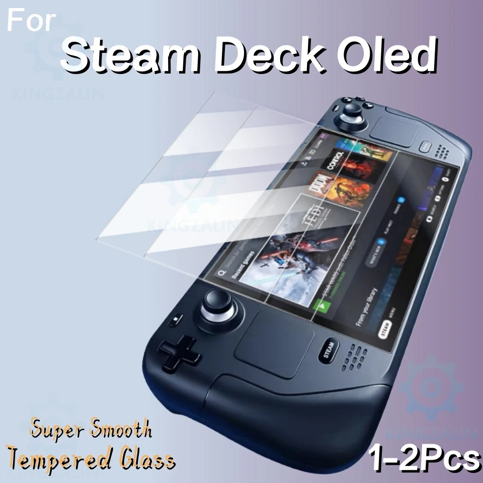 1-2Pcs Tempered Glass for Steam Deck Oled Game 9H Film for Steam Deck Screen Accessories Anti-Scratch Glass Protective Film