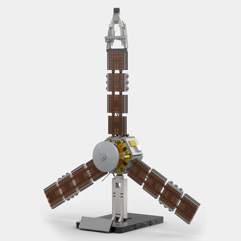 BuildMoc-Detector cósmico de Júpiter, Orbiter Polar, bloques de construcción, Juno, sonda espacial, vehículo de exploración, ladrillos, juguetes para niños, regalos