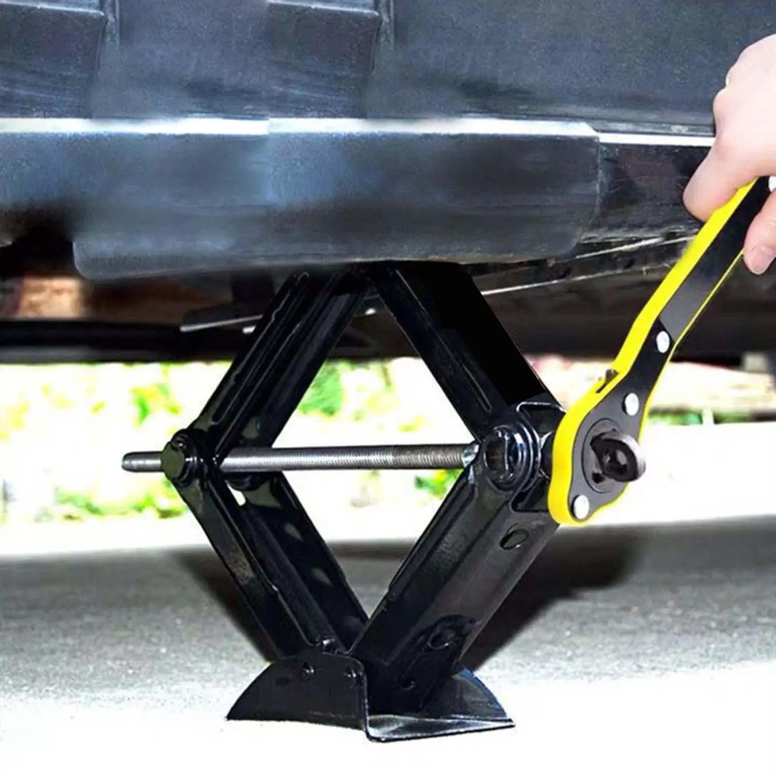 Automotive Car Scissor Jack 2 Tons Foldable Universal Accessories Thickened Steel Material Horizontal Type Effort Saving Durable