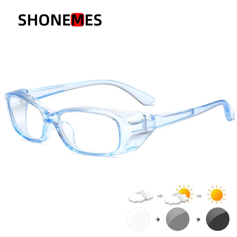 Shonemes Anti Dust Droplets Splash Proof Glasses Photochromic Grey Goggles Bluelight UV Protective Eyewear for Men Women
